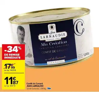 Carrefour Confit de Canard JEAN LARNAUDIE offre