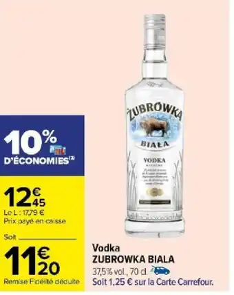 Carrefour VODKA ZUBROWKA BIALA offre