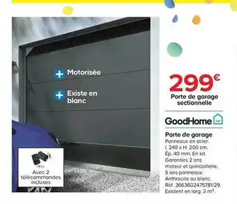 Castorama Porte De Garage Goodhome offre