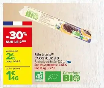 Carrefour Pâte à tarte(o) CARREFOUR BIO offre