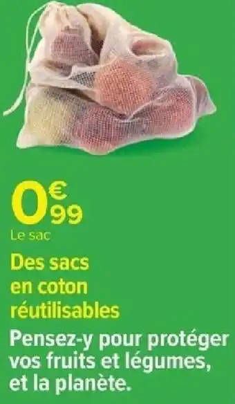 Des sacs en coton réutilisables