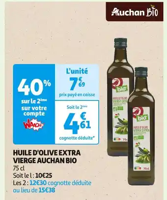 Auchan Supermarché Auchan bio huile d'olive extra vierge offre