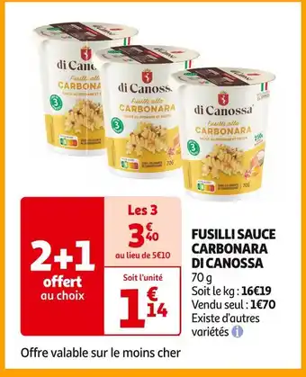 Di canossa fusilli sauce carbonara