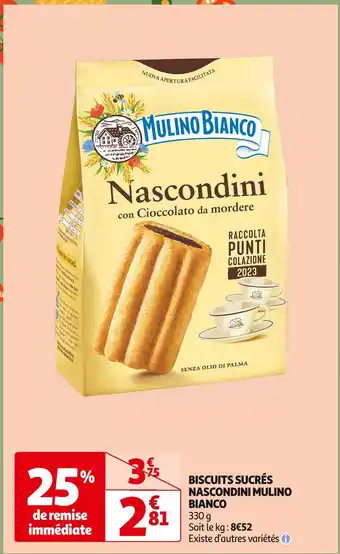 Auchan Supermarché Mulino bianco biscuits sucrés nascondini offre