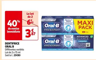 Auchan Supermarché Oral b dentifrice offre