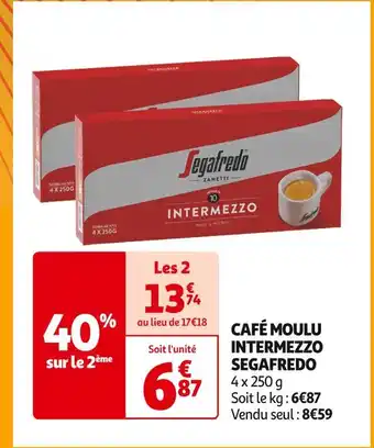 Auchan Supermarché Segafredo café moulu intermezzo offre