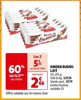Auchan Supermarché Kinder bueno kinder bueno lait offre