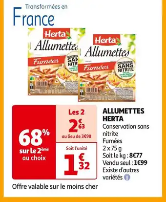 Auchan Supermarché Herta allumettes offre