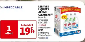 Auchan Supermarché Skip lessives liquides active clean(1) offre