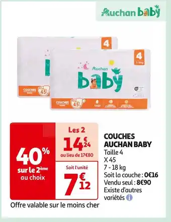 Auchan Supermarché Auchan baby couches offre