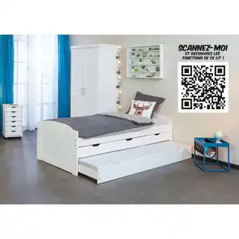 Auchan Lit gigogne 90x190cm + 3 tiroirs ulli offre