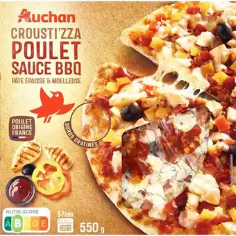 Auchan La croust'izza poulet sauce barbecue auchan offre