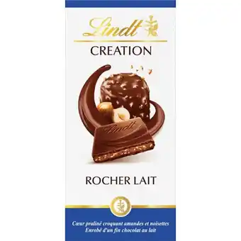 Auchan Tablettes de chocolat lait praliné rocher lindt creation offre