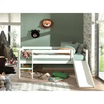 Auchan Lit enfant mi-hauteur 90 x 200 cm avec toboggan weppes offre