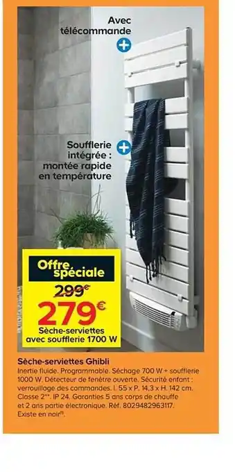 Castorama Sèche-serviettes Ghibli offre