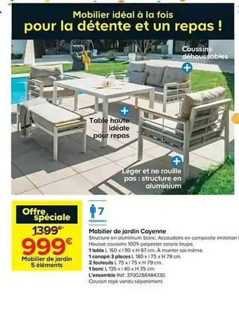Castorama Mobilier De Jardin Cayenne offre