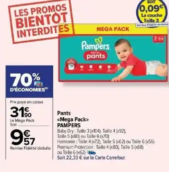 Carrefour Pants Mega Pack PAMPERS offre