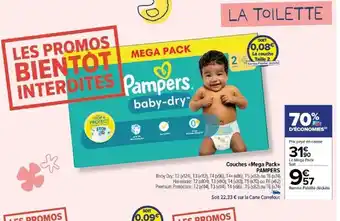 Carrefour Couches Mega Pack PAMPERS offre