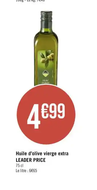 Casino Supermarchés Huile d'olive vierge extra LEADER PRICE offre