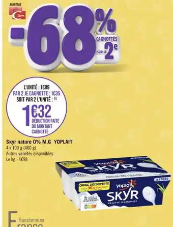 Casino Supermarchés Skyr nature 0% M.G YOPLAIT offre