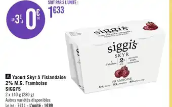 Casino Supermarchés A Yaourt Skyr à l'islandaise 2% M.G. Framboise offre