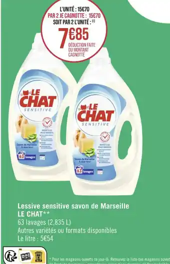 Casino Supermarchés Lessive sensitive savon de Marseille offre