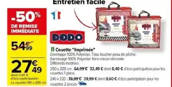 Carrefour Couette "Imprimée" offre