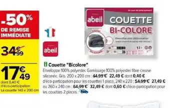 Carrefour B Couette "Bicolore offre