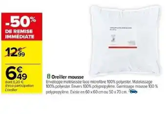 Carrefour 8 Oreiller mousse offre
