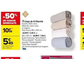 Carrefour Linge de lit Flanelle offre