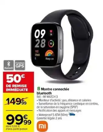 Carrefour Montre connectée bluetooth offre