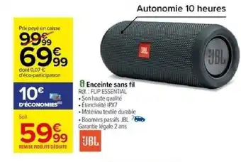 Carrefour Enceinte sans fil offre