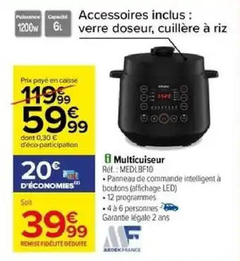 Carrefour Multicuiseur Ref.: MEDLBF10 offre