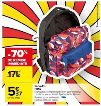 Carrefour Sac à dos POSS offre