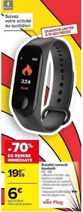 Carrefour Bracelet connecté bluetooth Réf. : SB6 offre