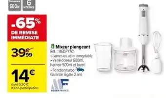 Carrefour Mixeur plongeant Ref.: MEDFY701 offre