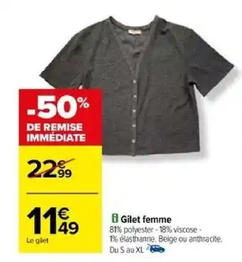 Carrefour Gilet femme offre