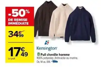 Carrefour Pull chenille homme offre