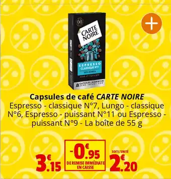 Coccimarket Capsules de café CARTE NOIRE offre