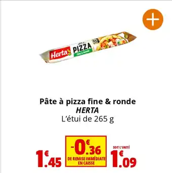 Coccimarket Pâte à pizza fine & ronde HERTA L'étui de 265 g offre