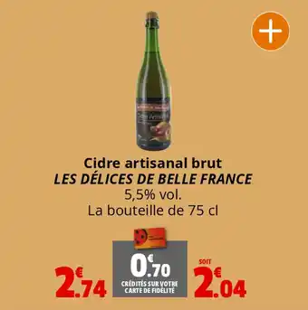 Coccimarket Cidre artisanal brut LES DÉLICES DE BELLE FRANCE offre