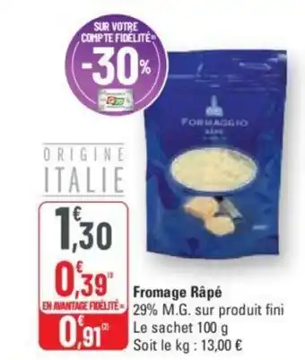 G20 Fromage Râpé offre