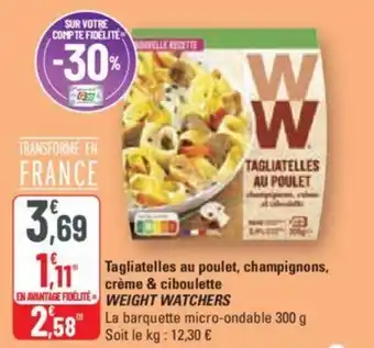G20 Tagliatelles au poulet, champignons,creme & ciboulette WEIGTH WATCHERS offre
