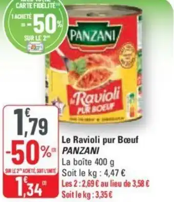 G20 Le Ravioli pur Bœuf PANZANI offre