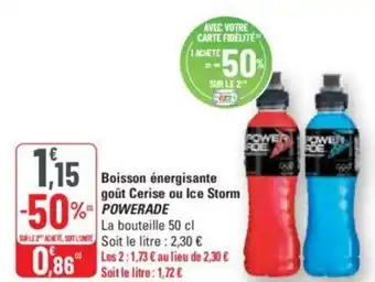Boisson énergisante goût Cerise ou Ice Storm POWERADE
