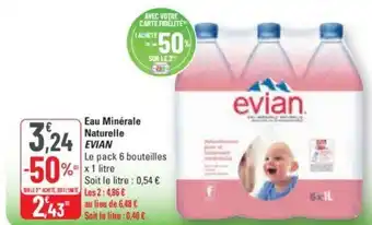 G20 Eau Minérale Naturelle EVIAN offre