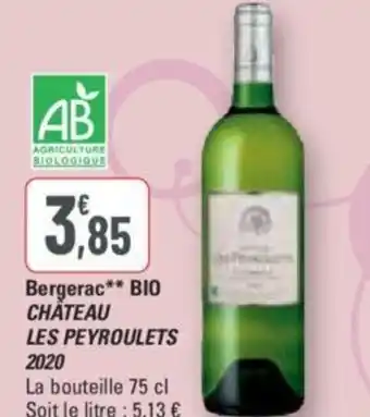 G20 Bergerac** BIO CHATEAU LES PEYROULETS 2020 offre