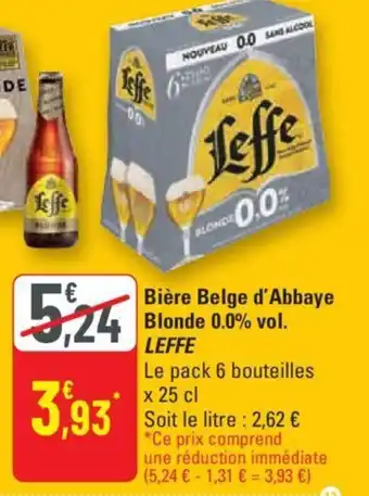 G20 Bière Belge d'Abbaye Blonde 0.0% vol. LEFFE offre