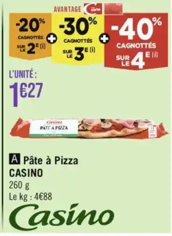 Géant Casino Pâte à Pizza CASINO 260 g offre