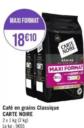 Géant Casino Café en grains Classique CARTE NOIRE offre